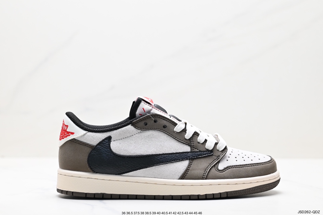 200 fragment design x Travis Scott x Nike Air Jordan 1 Low OG SP”BlackGreen Toe“AJ1乔丹篮球鞋 DM7866-717