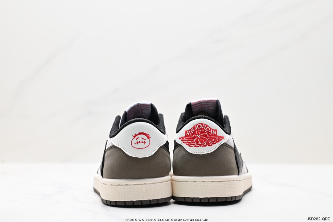 200 fragment design x Travis Scott x Nike Air Jordan 1 Low OG SP”BlackGreen Toe“AJ1乔丹篮球鞋 DM7866-717