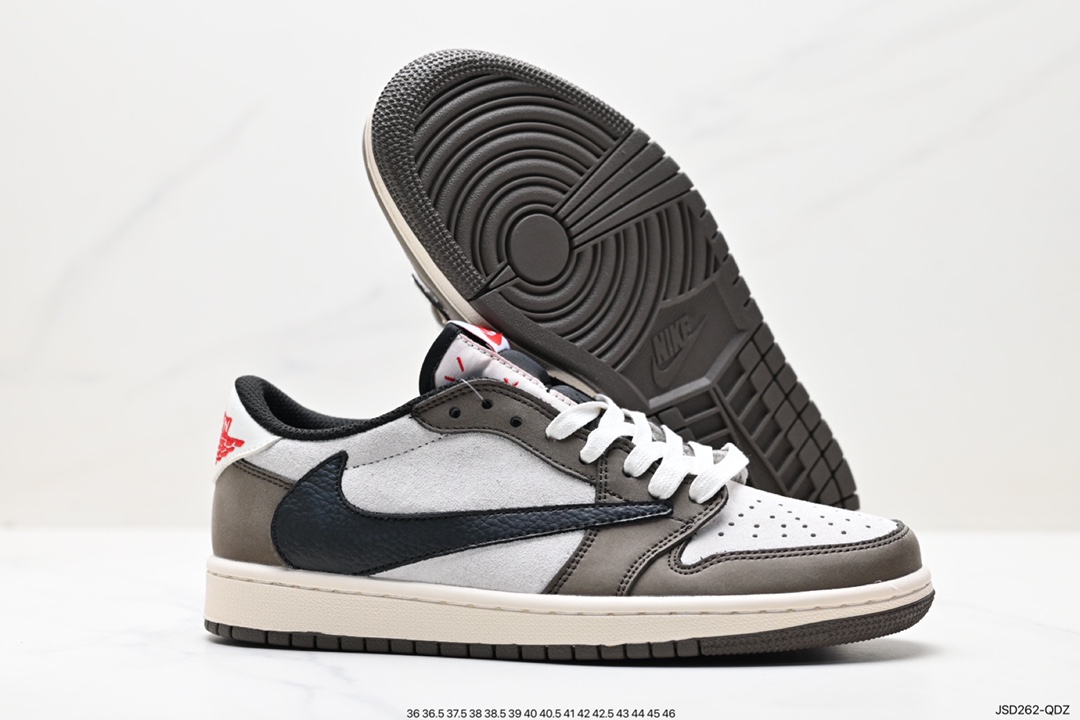 200 fragment design x Travis Scott x Nike Air Jordan 1 Low OG SP”BlackGreen Toe“AJ1乔丹篮球鞋 DM7866-717