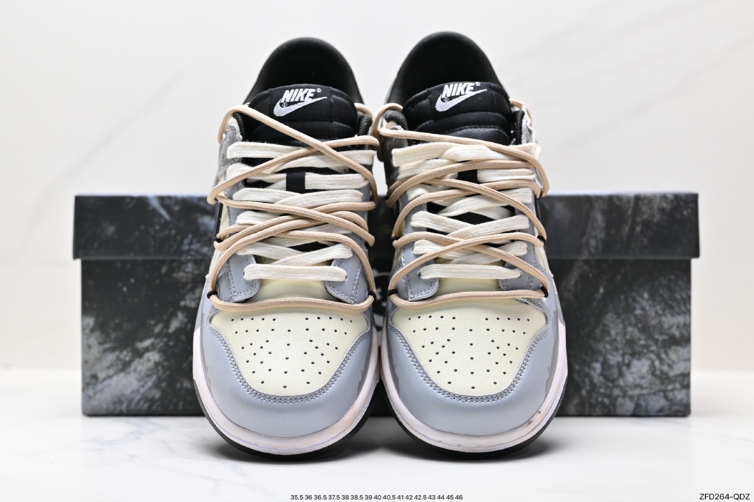 280 Nike  SB Dunk Low”GreenBeige“绑绳解构风系列低帮休闲运动滑板板鞋 DV0631-002