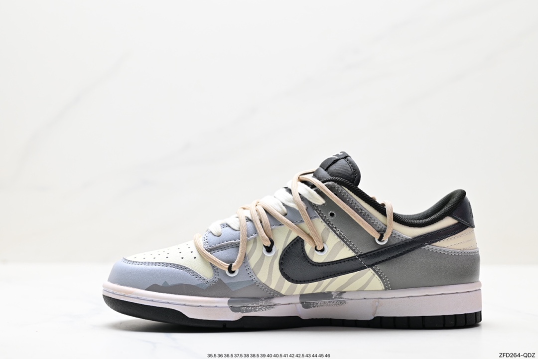 280 Nike  SB Dunk Low”GreenBeige“绑绳解构风系列低帮休闲运动滑板板鞋 DV0631-002