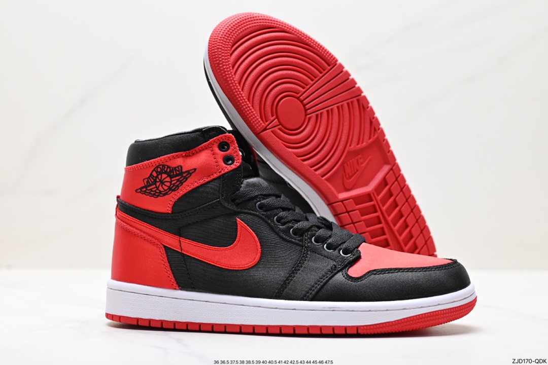 240  Air Jordan 1 Retro High OG ” Satin Bred ” 黑红丝绸 篮球鞋 FD4810-061