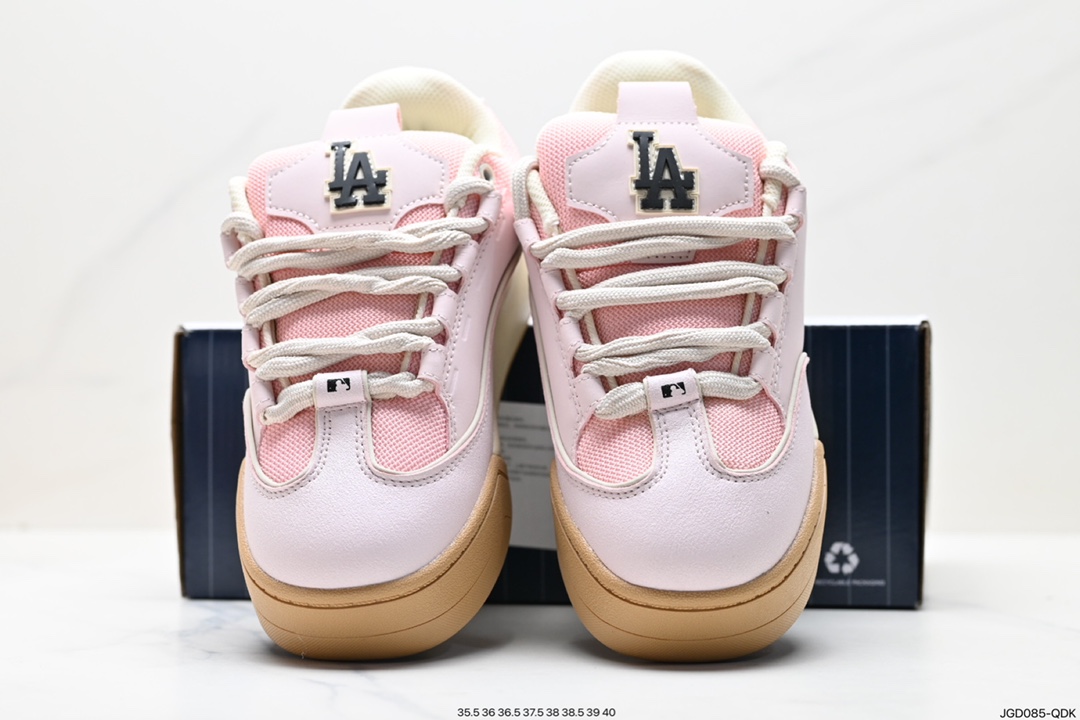 180 MLB Chunky Liner New York Yankees学长鞋系列低帮慢跑鞋“皮革白黑NY印花”3ASXCCW3N（GP001）