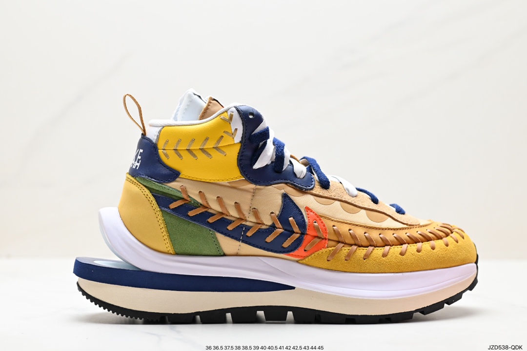 140 Jean Paul Gaultier x sacai x Nike  VaporWaffle “Multi-Color” 三方联名合作款经典华夫缝合中帮跑鞋 DH9186-001