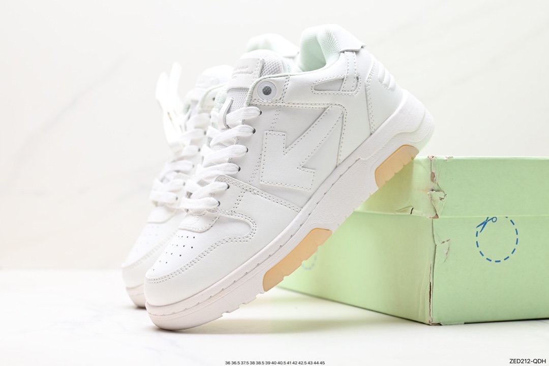 260 Off-White co Virgil Abloh Out Of Office Low-top Leather OW联名板鞋