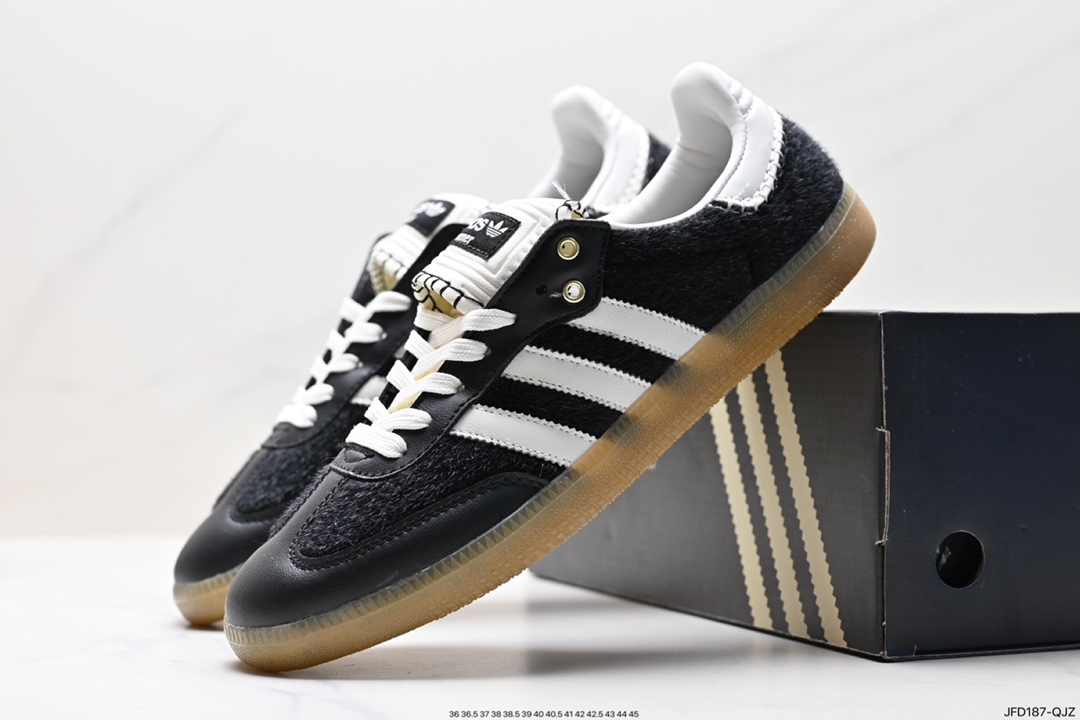 170 阿迪达斯三叶草Adidas Originals Samba Vegan OG”SPD“桑巴舞板鞋 IE0580