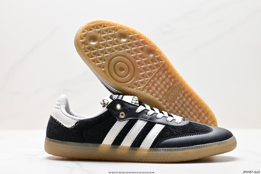 170 阿迪达斯三叶草Adidas Originals Samba Vegan OG”SPD“桑巴舞板鞋 IE0580