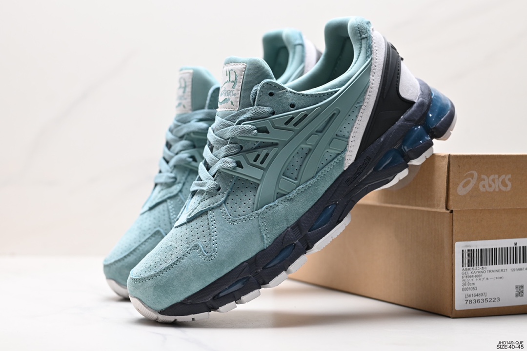 190 Awake NY x 亚瑟士/Asics Gel-Kayano 21"Grey"培训师混合21代系列低帮休闲运动慢跑鞋“浅灰银蓝橘”1201A067-022