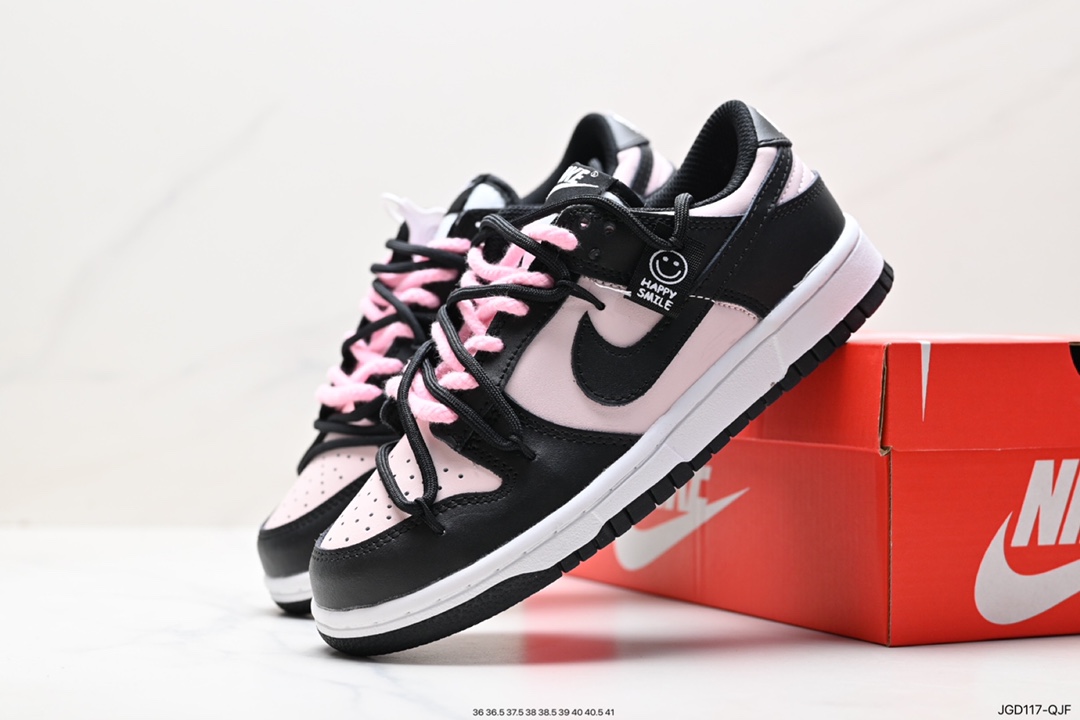 180 耐克Nike SB Dunk Low”Milk White/Pink/Smile“扣篮系列低帮休闲运动滑板板鞋 CW1590-100