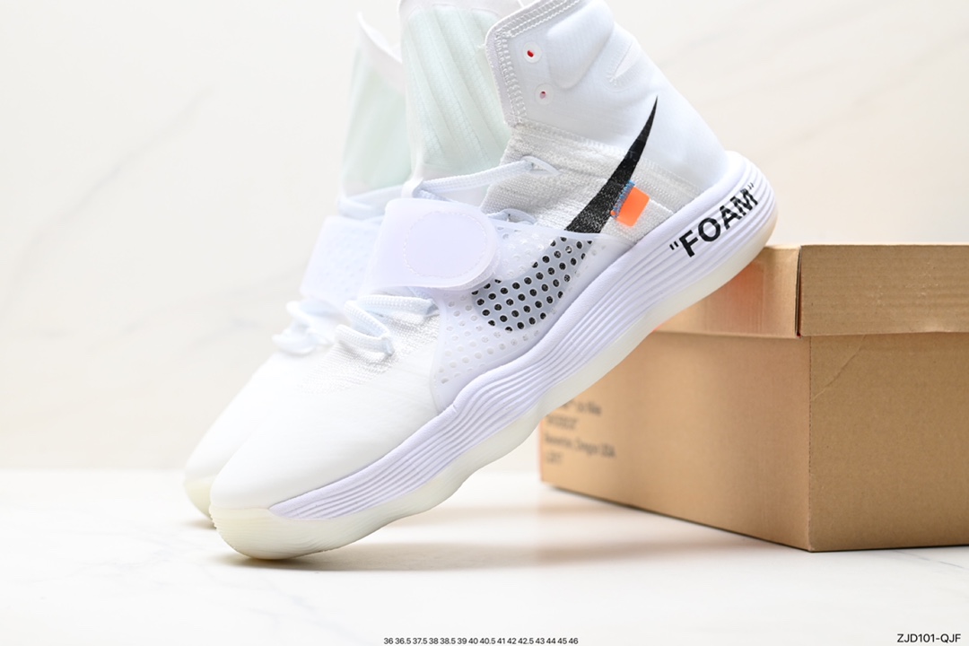 240 Nike React Hyperdunk Flyknit Off-White Virgil The Ten 耐克 AJ4578-100