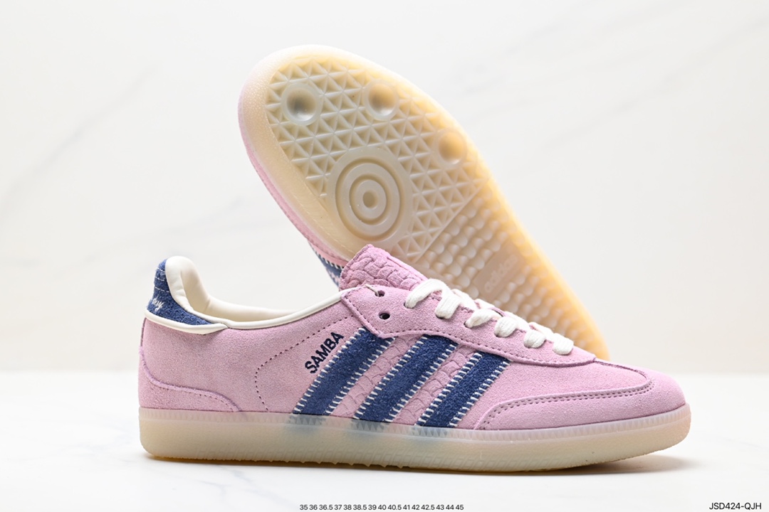 200 阿迪达斯三叶草Adidas Originals Samba Vegan OG”SPD“桑巴舞板鞋 IG4198