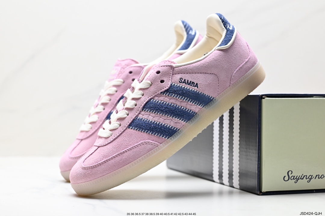 200 阿迪达斯三叶草Adidas Originals Samba Vegan OG”SPD“桑巴舞板鞋 IG4198