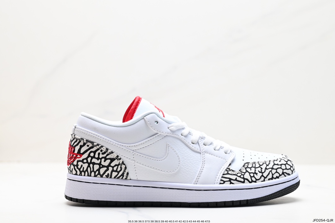 170 乔丹1代 AJ1 低帮 白黑色 爆裂纹 Nike Air Jordan 1 Low”AJ1乔丹一代低帮 338145-162