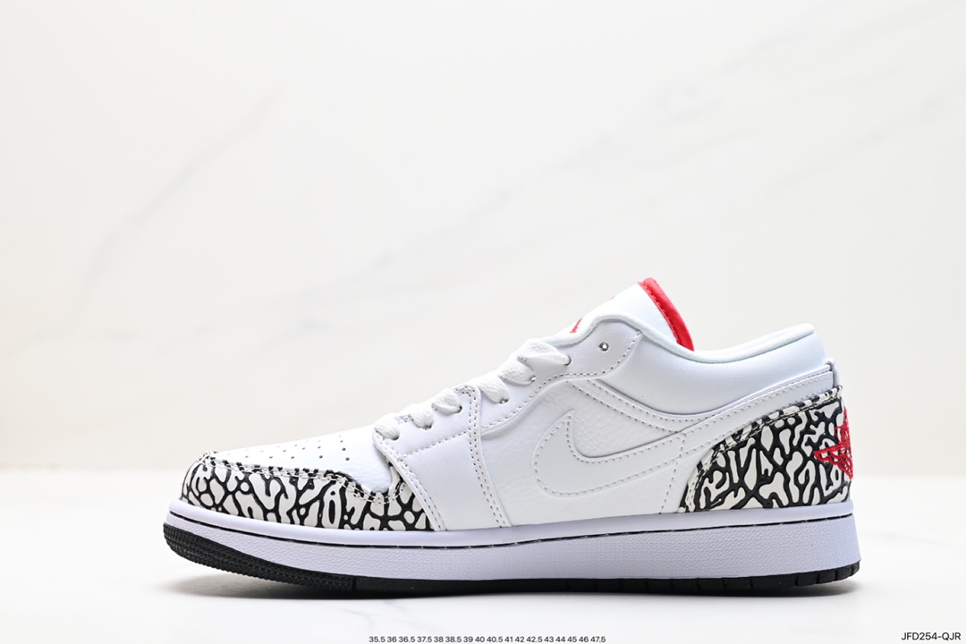 170 乔丹1代 AJ1 低帮 白黑色 爆裂纹 Nike Air Jordan 1 Low"AJ1乔丹一代低帮 338145-162