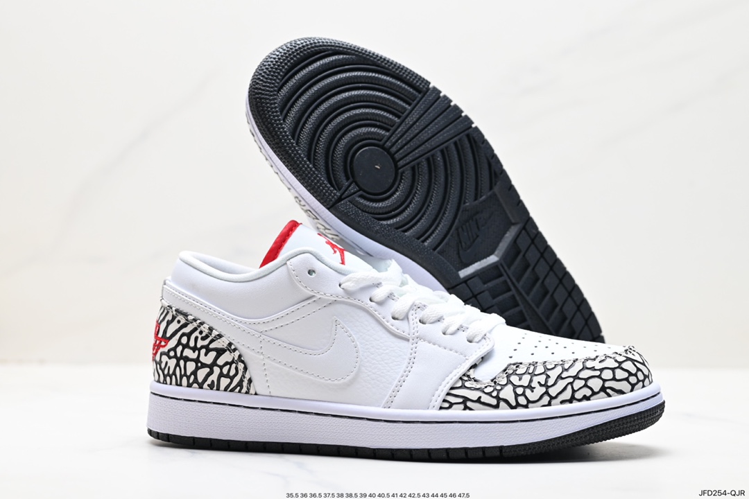 170 乔丹1代 AJ1 低帮 白黑色 爆裂纹 Nike Air Jordan 1 Low"AJ1乔丹一代低帮 338145-162