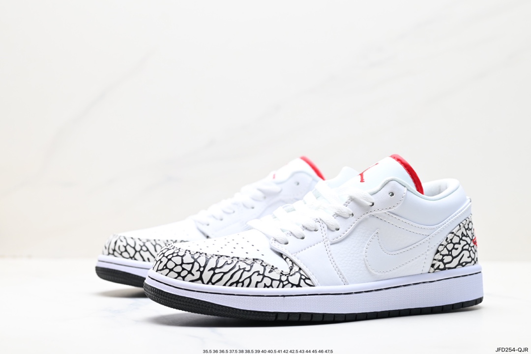 170 乔丹1代 AJ1 低帮 白黑色 爆裂纹 Nike Air Jordan 1 Low"AJ1乔丹一代低帮 338145-162