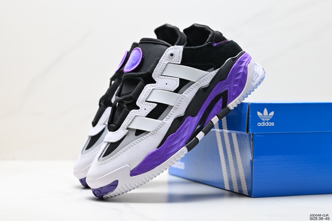 180 Adidas   阿迪Niteball 奶包鞋 复古运动休闲跑鞋 FW3317