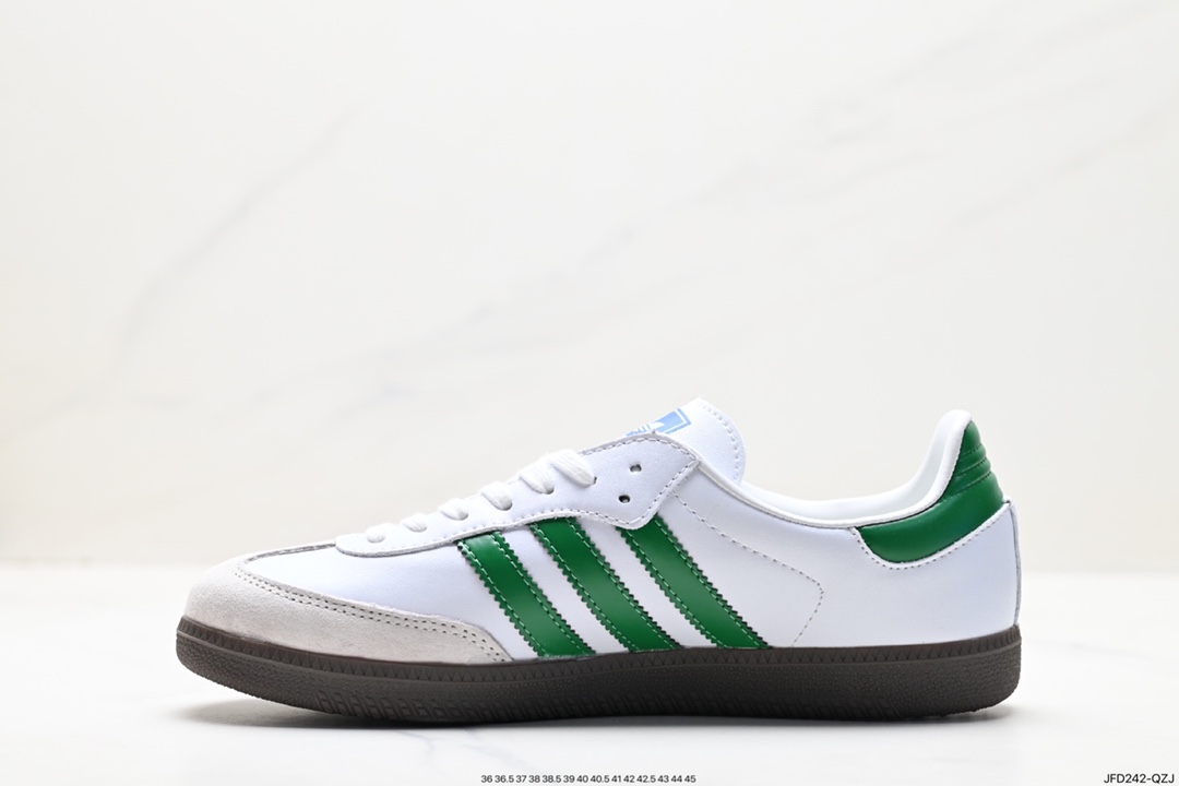 Adidas Originals Samba Vegan OG Samba Sneakers ”Leather Black and White Light Gray Caramel Bottom Eco-friendly Logo” IG1024