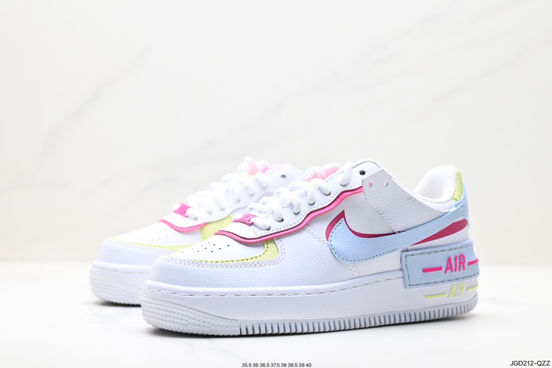 180 Nike WMNS Air Force 1 Shadow 马卡龙军空一号轻增量高低帮搭百板鞋 FQ8885-100