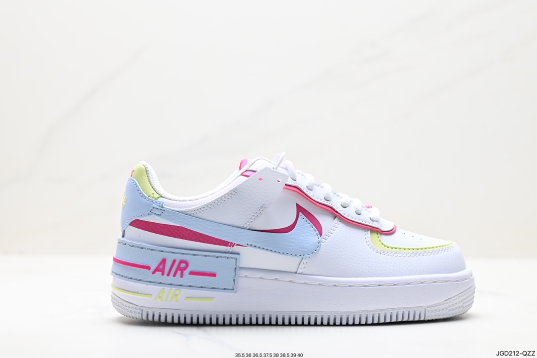 180 Nike WMNS Air Force 1 Shadow 马卡龙军空一号轻增量高低帮搭百板鞋 FQ8885-100