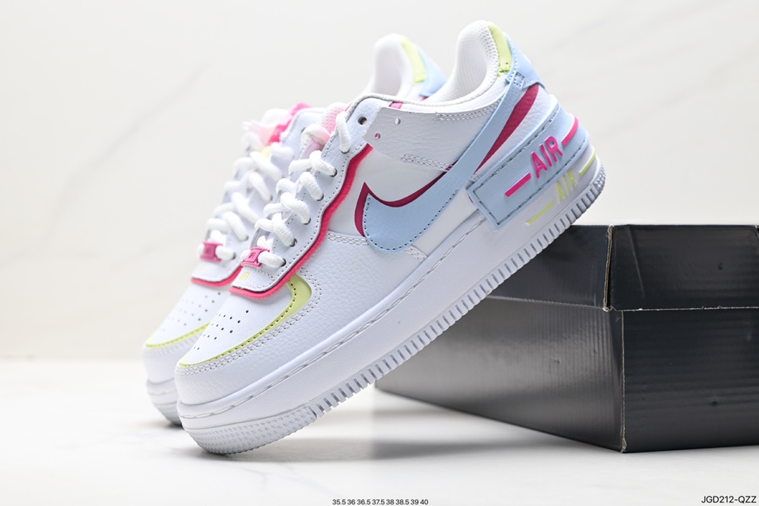 180 Nike WMNS Air Force 1 Shadow 马卡龙军空一号轻增量高低帮搭百板鞋 FQ8885-100