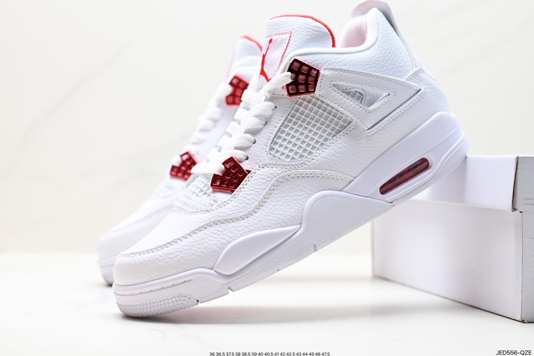 150 耐克Nike Air Jordan 4 Retro”Bred Reimagined“迈克尔·乔丹AJ4代篮球鞋“皮革版黑红公牛”308497-100