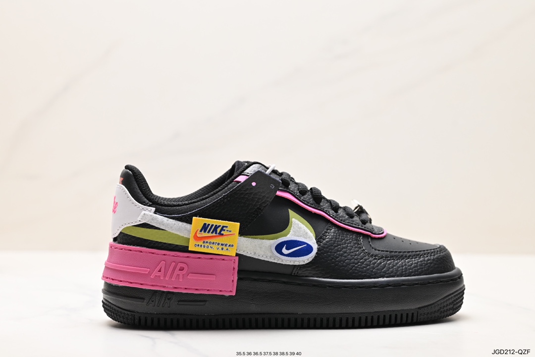 180 Nike WMNS Air Force 1 Shadow 马卡龙军空一号轻增量高低帮搭百板鞋 CU4743-001