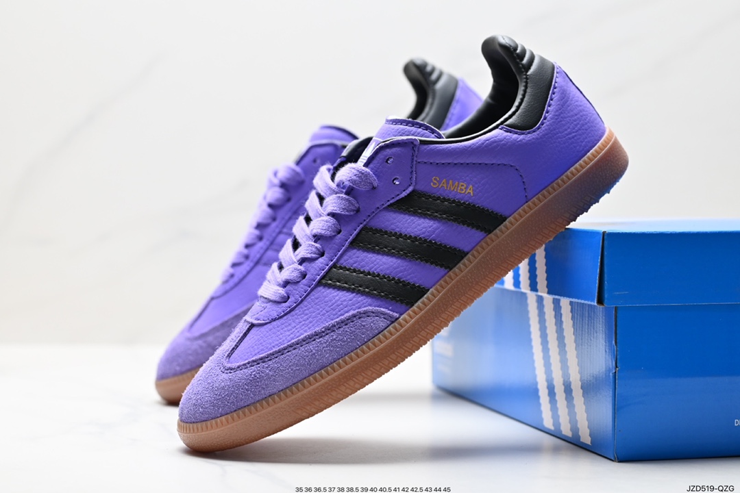 140 阿迪达斯三叶草Adidas Originals Samba Vegan OG”SPD“桑巴舞系板鞋  IE7012