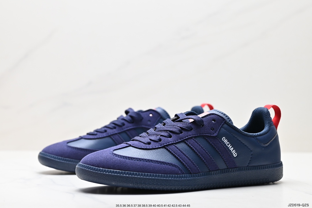 140 Adidas Originals Samba Vegan OG桑巴舞板鞋“皮革黑白浅灰焦糖底环保标识”IG7925