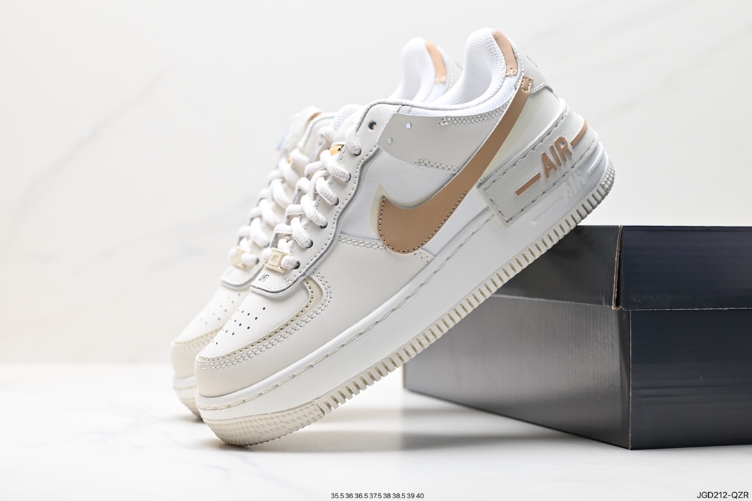 180 Nike WMNS Air Force 1 Shadow 马卡龙军空一号轻增量高低帮搭百板鞋 CI0919-116