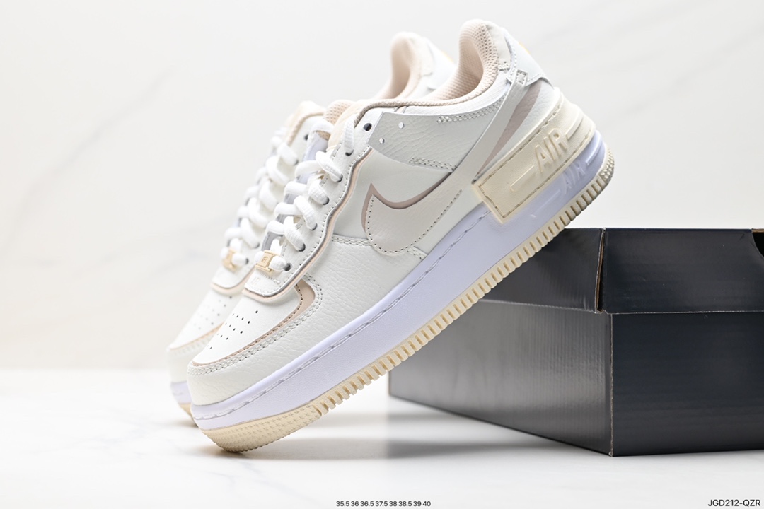 180 Nike WMNS Air Force 1 Shadow 马卡龙军空一号轻增量高低帮搭百板鞋 CI0919-116