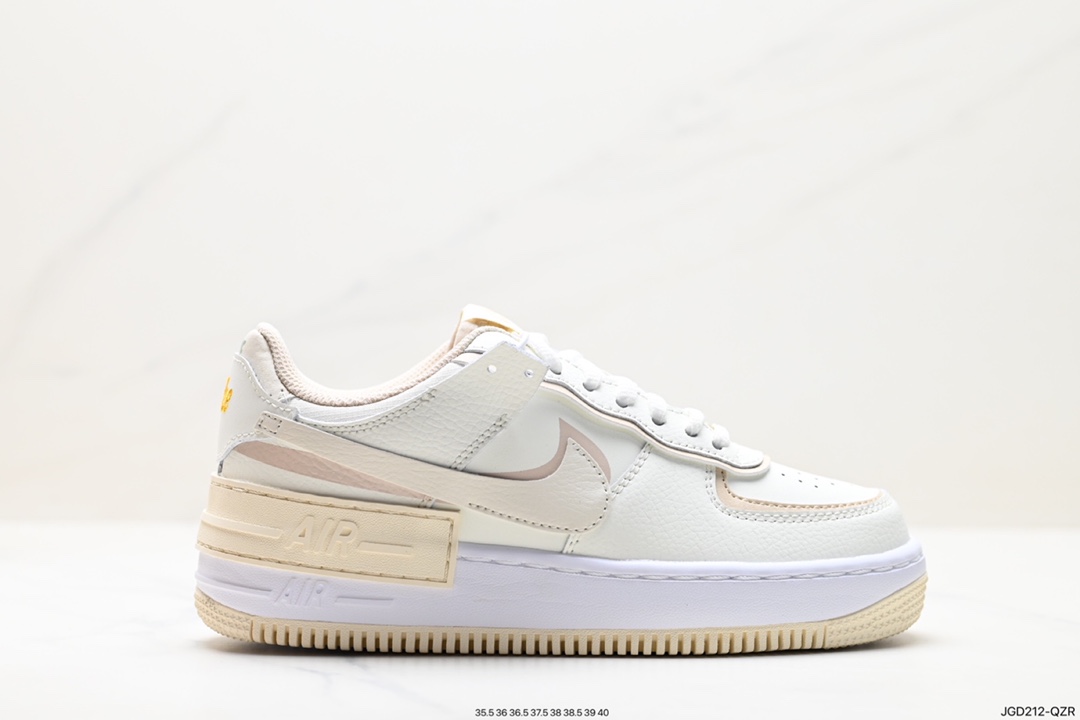 180 Nike WMNS Air Force 1 Shadow 马卡龙军空一号轻增量高低帮搭百板鞋 CI0919-116