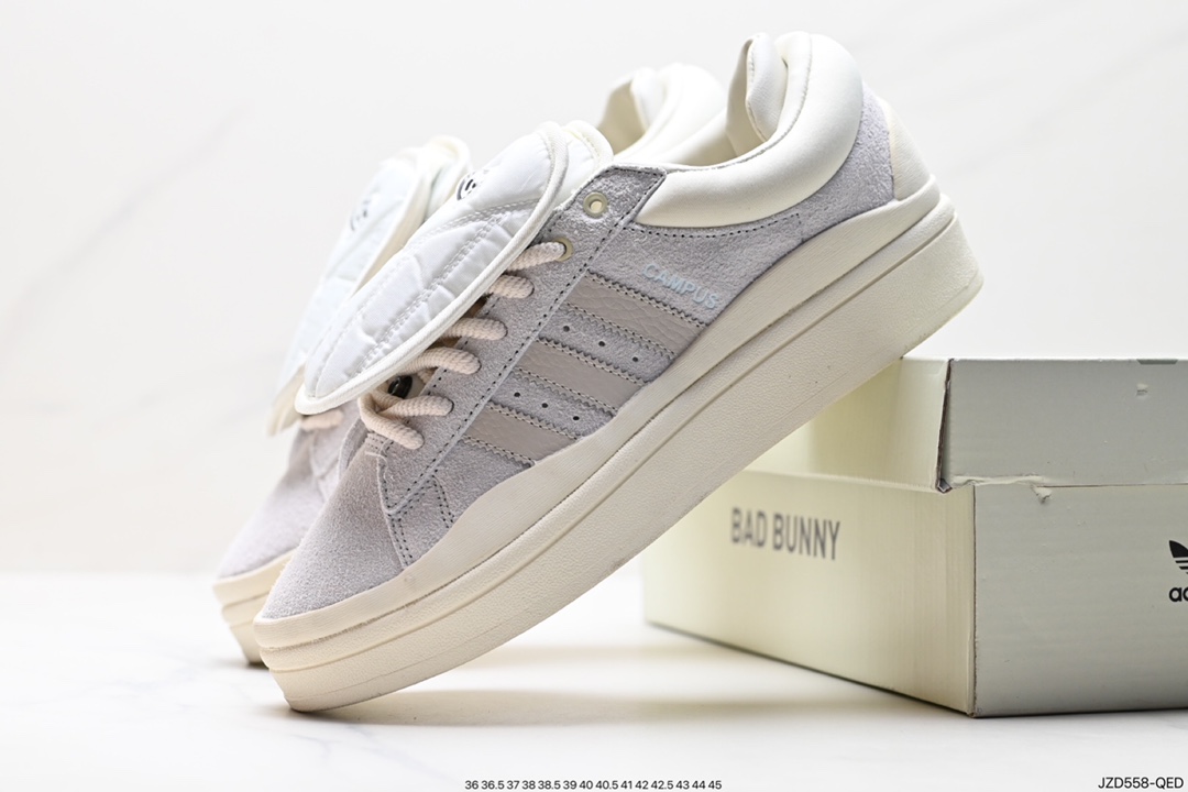 140 Bad Bunny x adidas originals Campus 坏痞兔白色休闲运动板鞋 FZ5823