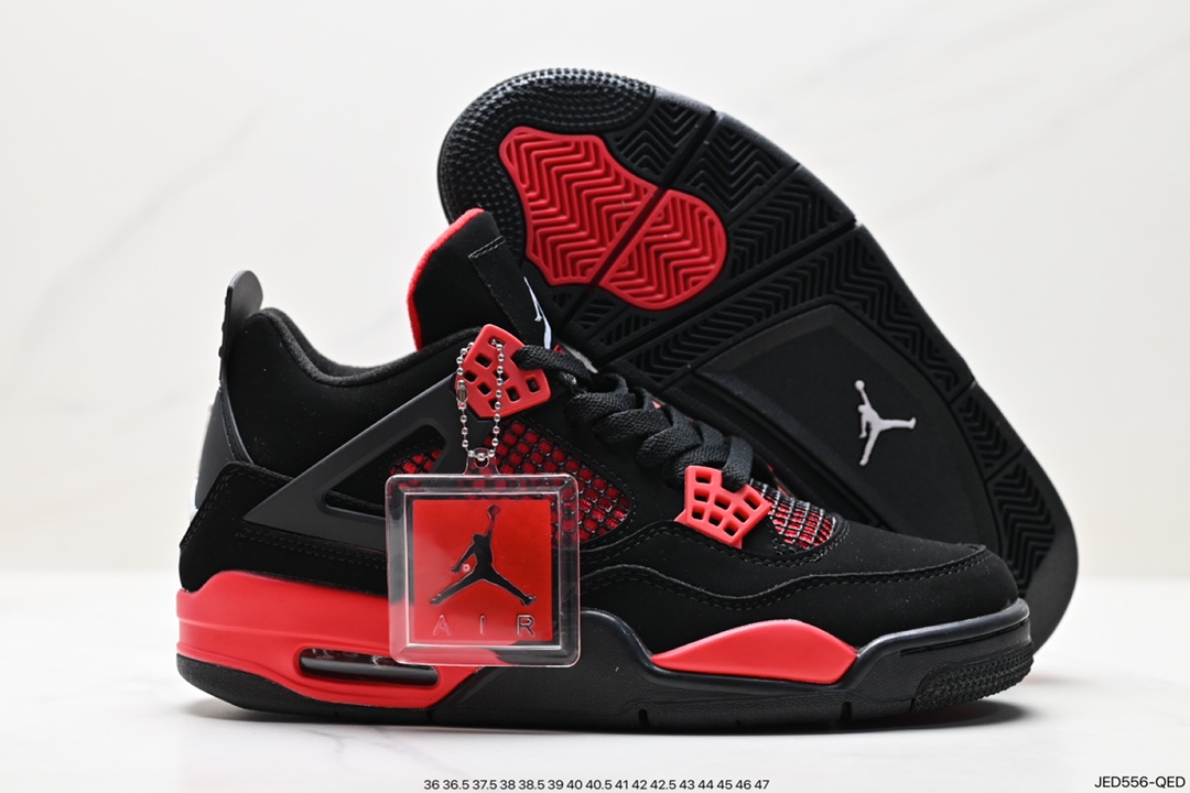 150 耐克Nike Air Jordan 4 Retro”Bred Reimagined“迈克尔·乔丹AJ4代篮球鞋“皮革版黑红公牛”CT8527-016