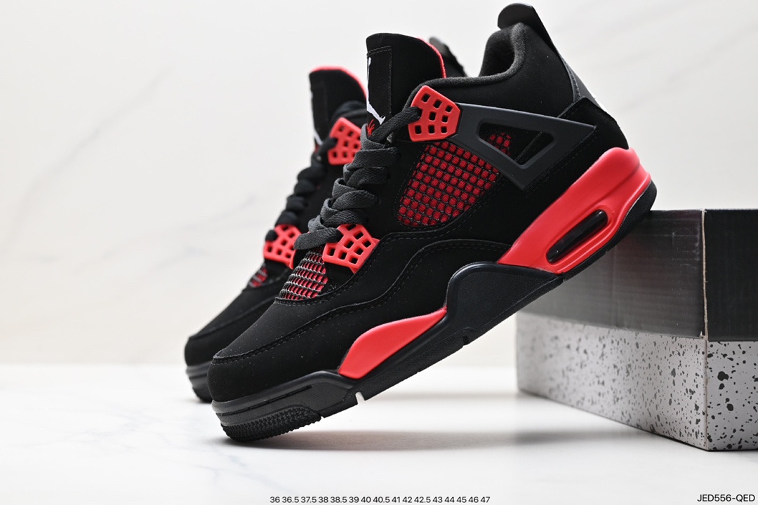 150 耐克Nike Air Jordan 4 Retro”Bred Reimagined“迈克尔·乔丹AJ4代篮球鞋“皮革版黑红公牛”CT8527-016