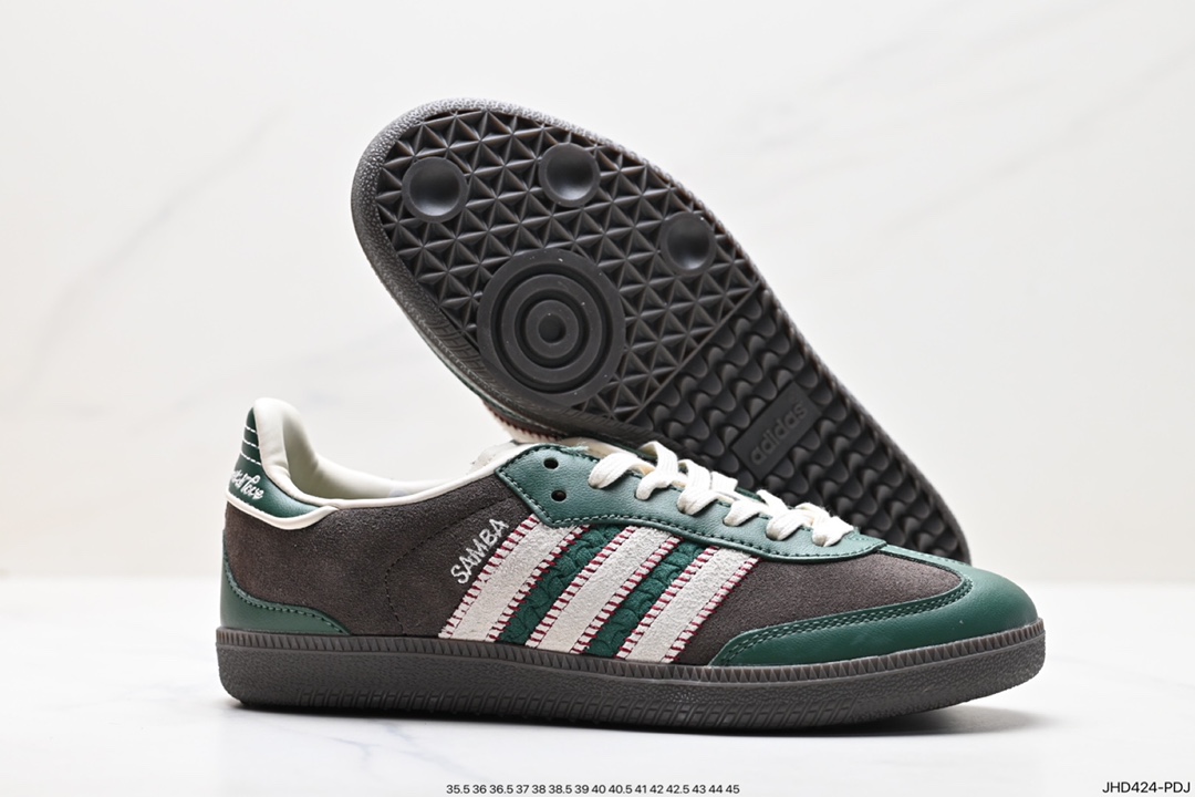 190 阿迪达斯三叶草Adidas Originals Samba Vegan OG”SPD“桑巴舞板鞋  ID6023