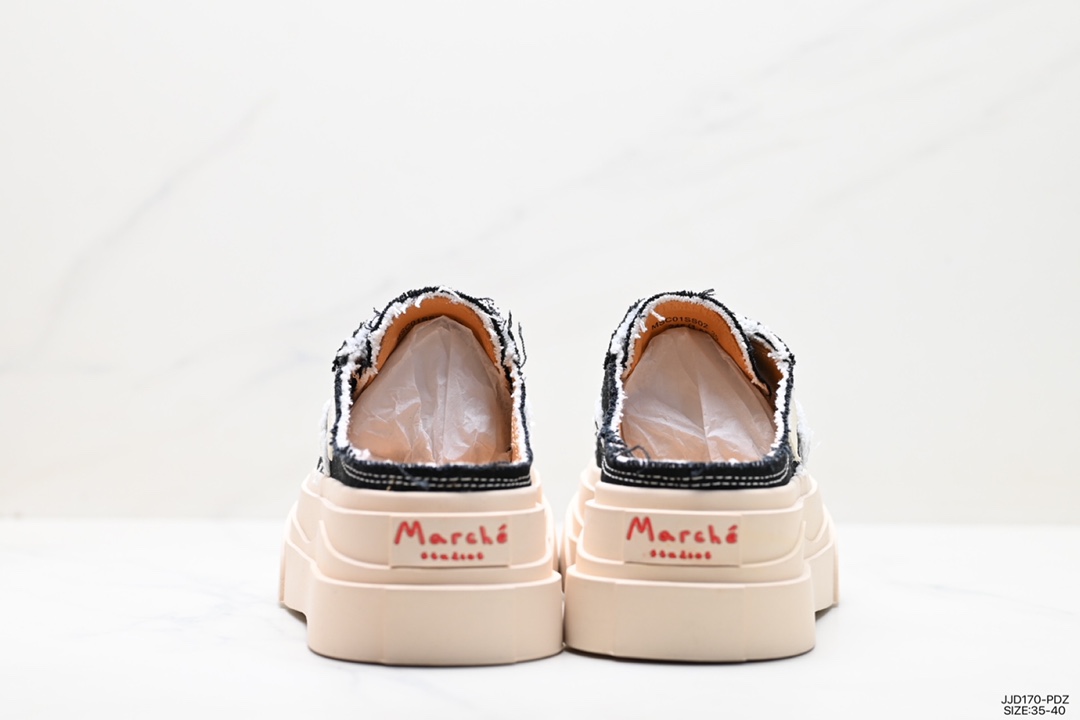 Marche canvas shoes women's 2023 new style trend heightening platform cake studios niche small thick-soled shoes