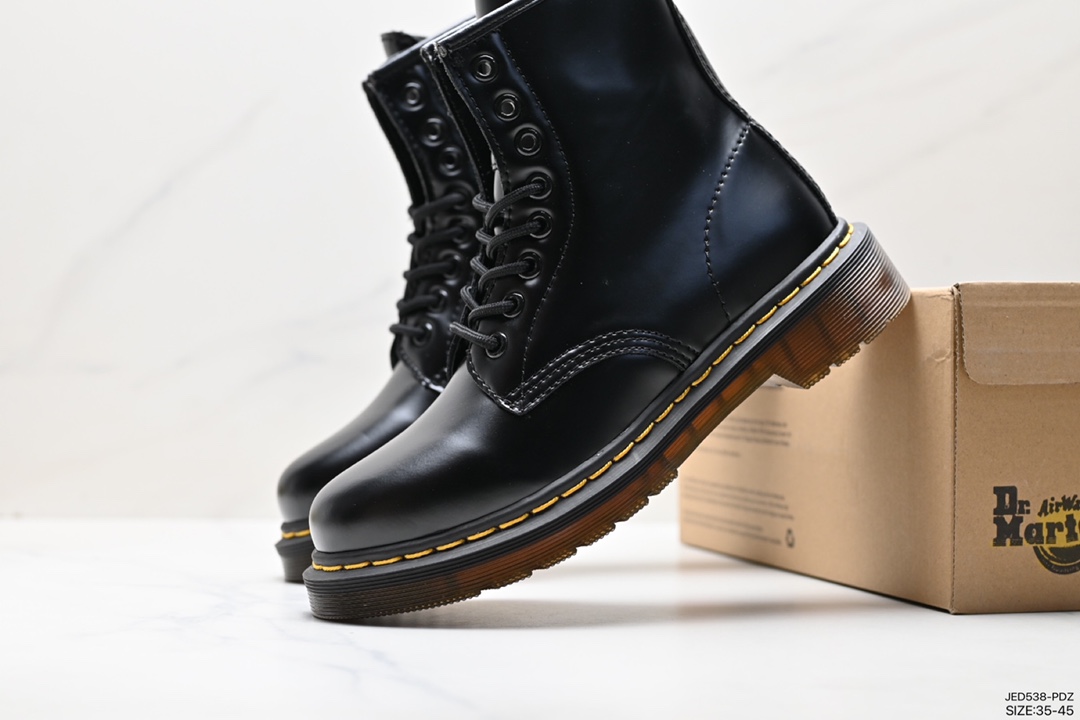 Couple's Dr Martens velvet Dr. Martin leather boots high top