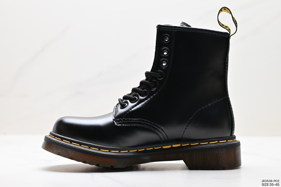 Couple's Dr Martens velvet Dr. Martin leather boots high top