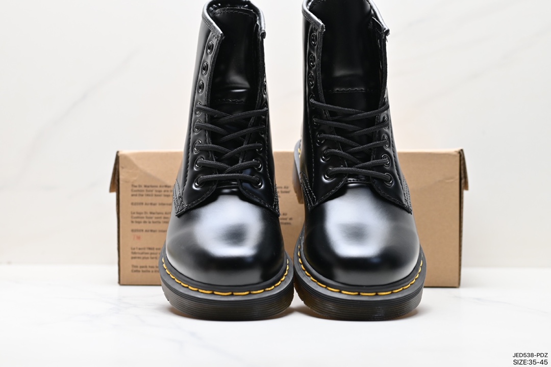 Couple's Dr Martens velvet Dr. Martin leather boots high top