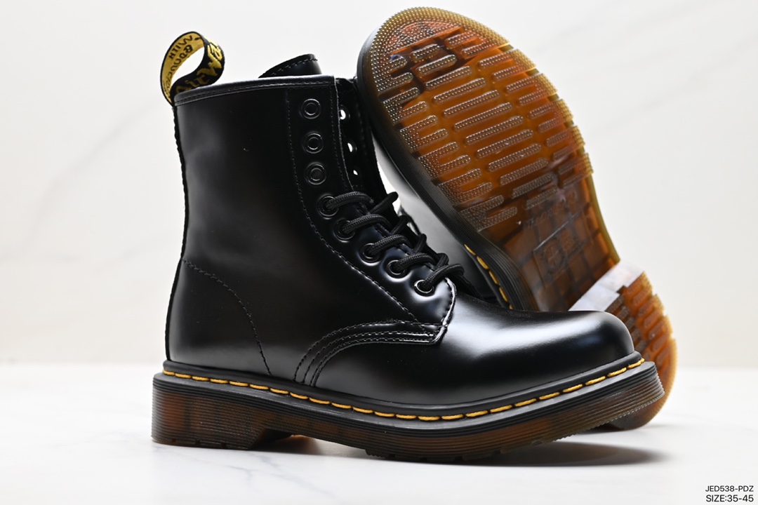 Couple's Dr Martens velvet Dr. Martin leather boots high top