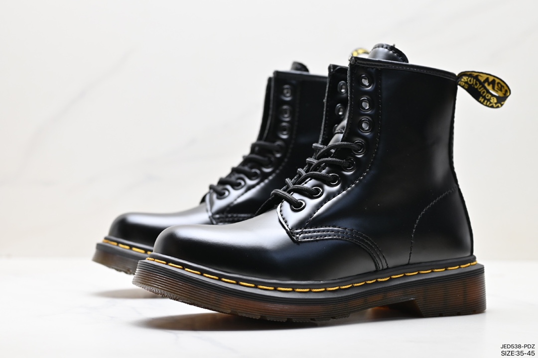 Couple's Dr Martens velvet Dr. Martin leather boots high top