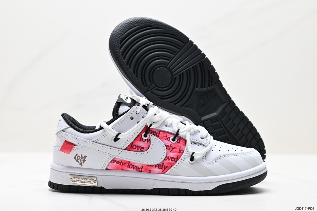 ike SB Dunk Low ”Milk White/Pink/Smile” dunk series low-top casual sports skateboard shoes DD1391-100