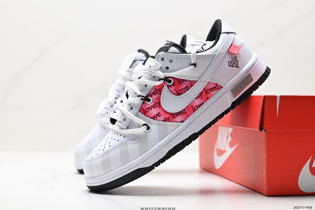 ike SB Dunk Low ”Milk White/Pink/Smile” dunk series low-top casual sports skateboard shoes DD1391-100