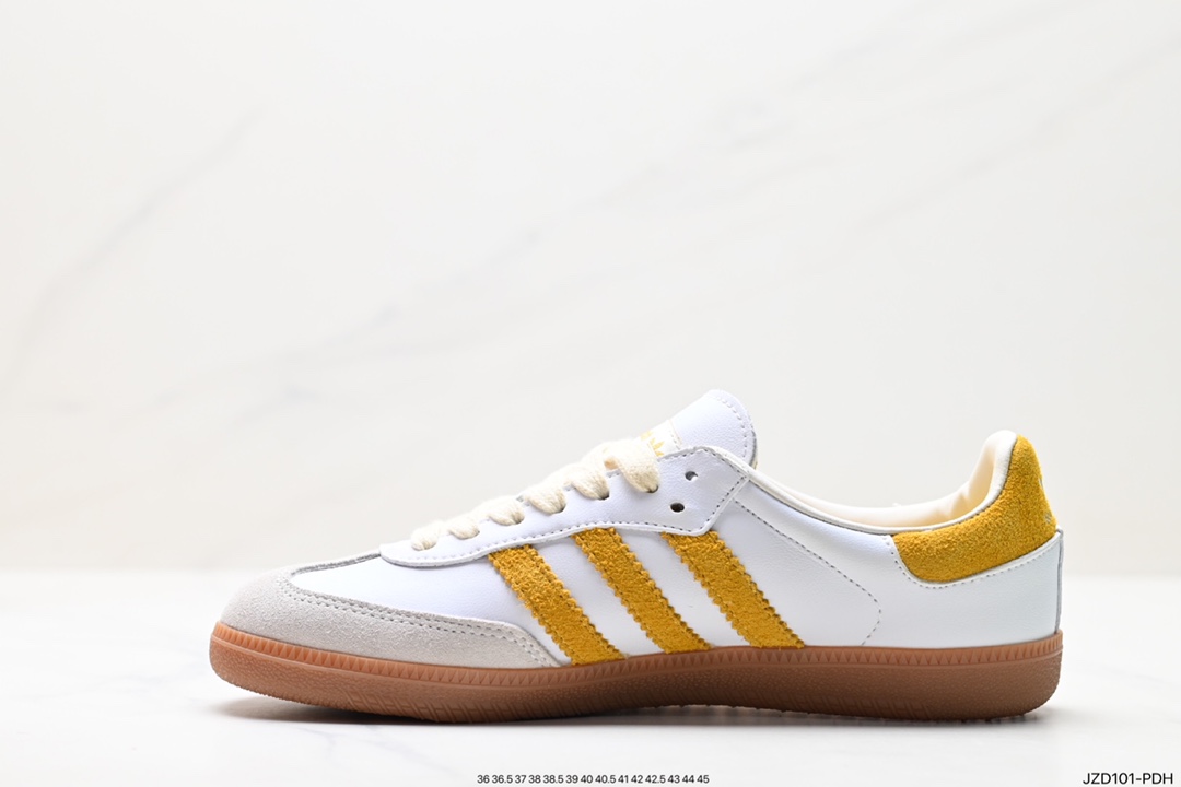 Adidas Originals Samba Vegan OG Samba series sneakers ”leather black light gray caramel bottom environmental protection logo” IF5661