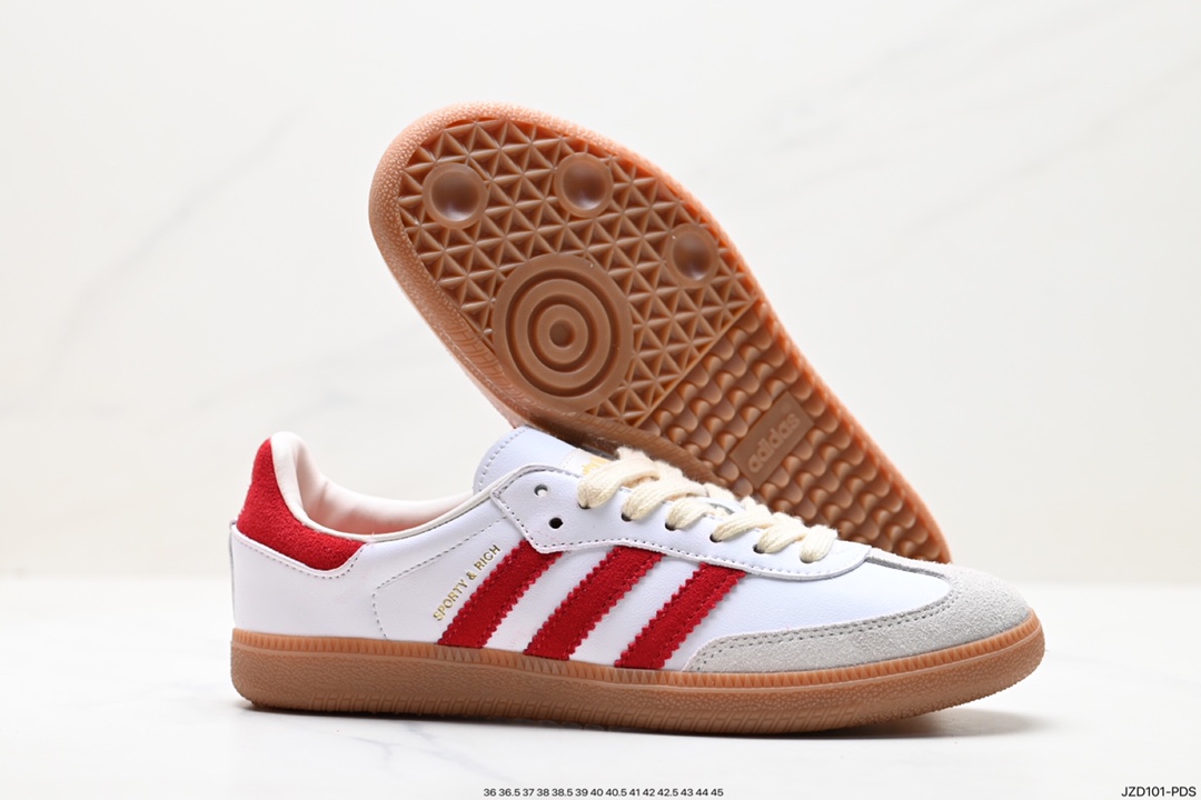 Adidas Originals Samba Vegan OG Samba Sneakers ”Leather Black Light Gray Caramel Bottom Eco-friendly Logo” IF5660