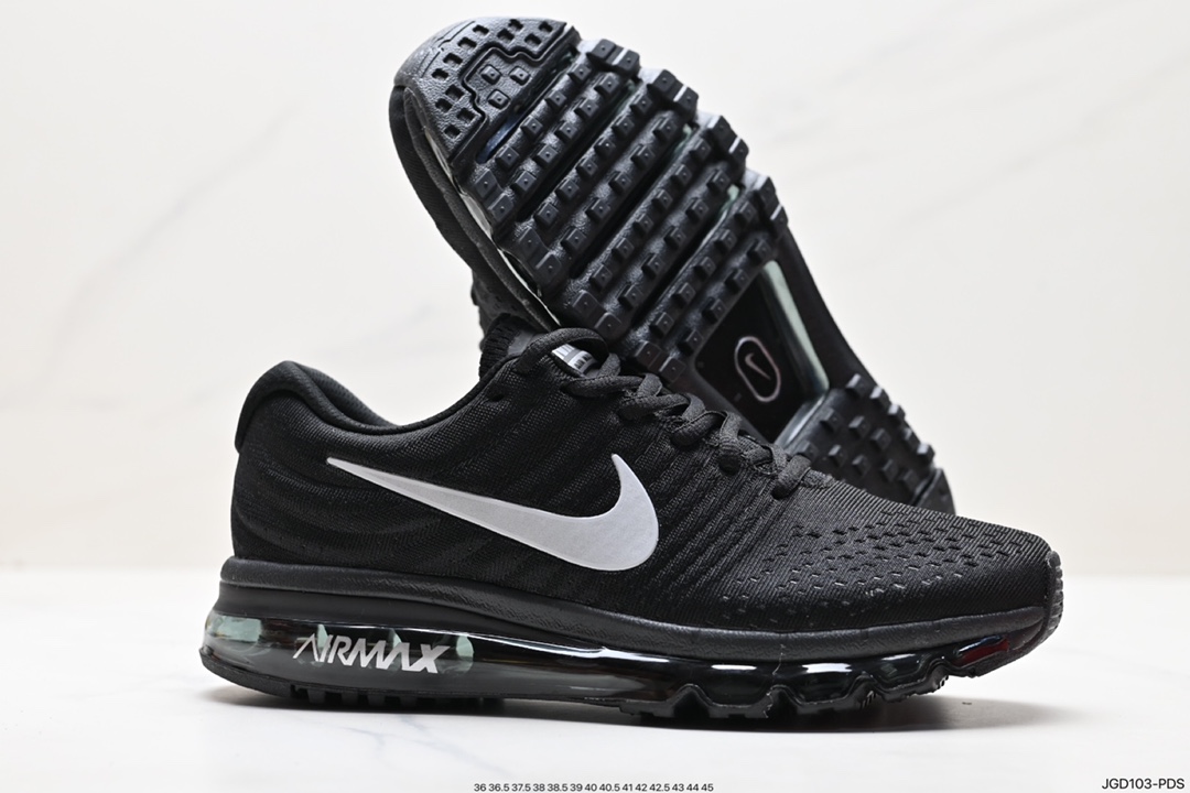 Nike Air Max 2017 ”Black/White” mesh full-palm air cushion casual sports all-match jogging shoes 849560-008