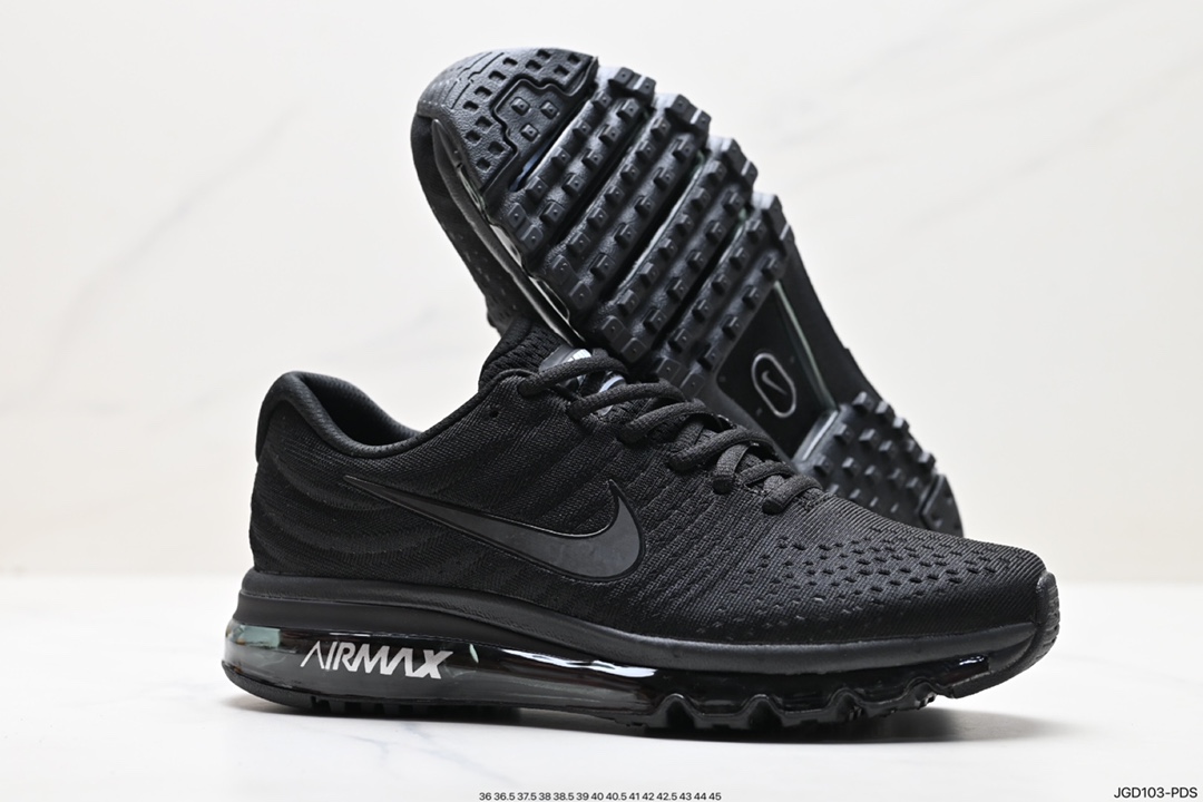 Nike Air Max 2017 ”Black/White” mesh full-palm air cushion casual sports all-match jogging shoes 849560-008