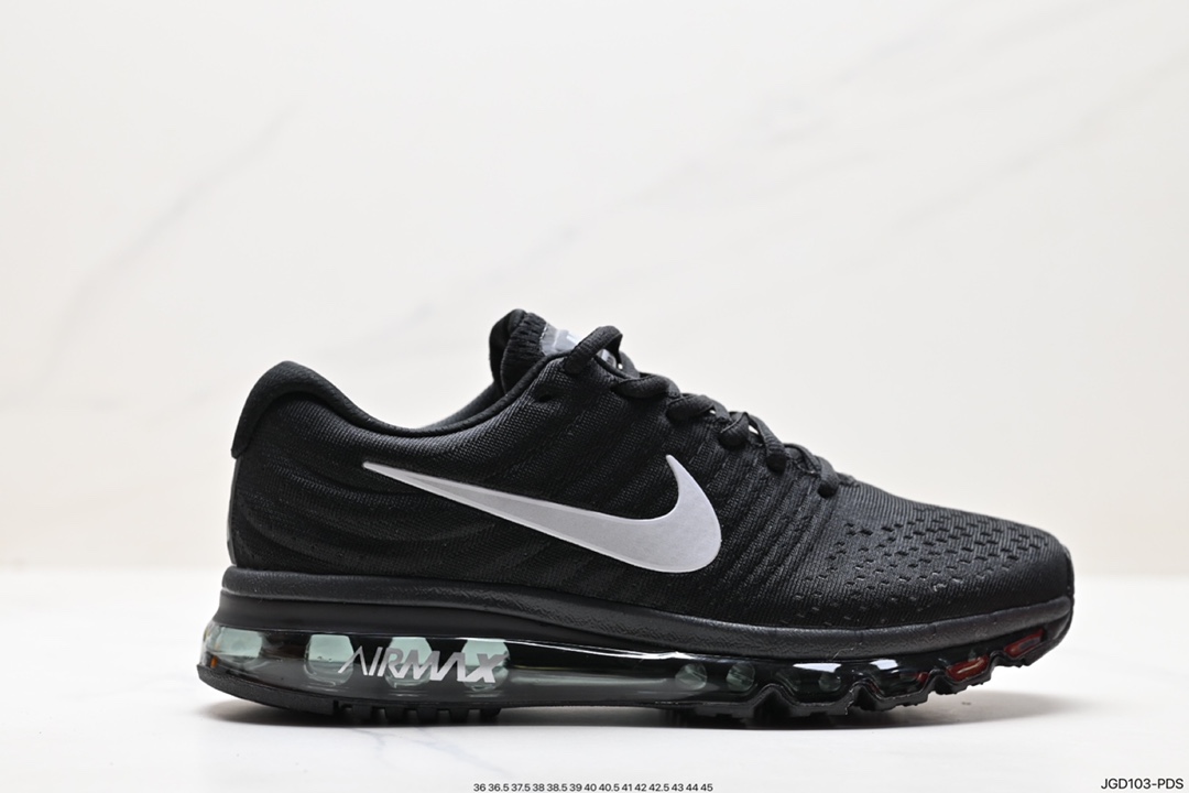 Nike Air Max 2017 ”Black/White” mesh full-palm air cushion casual sports all-match jogging shoes 849560-008