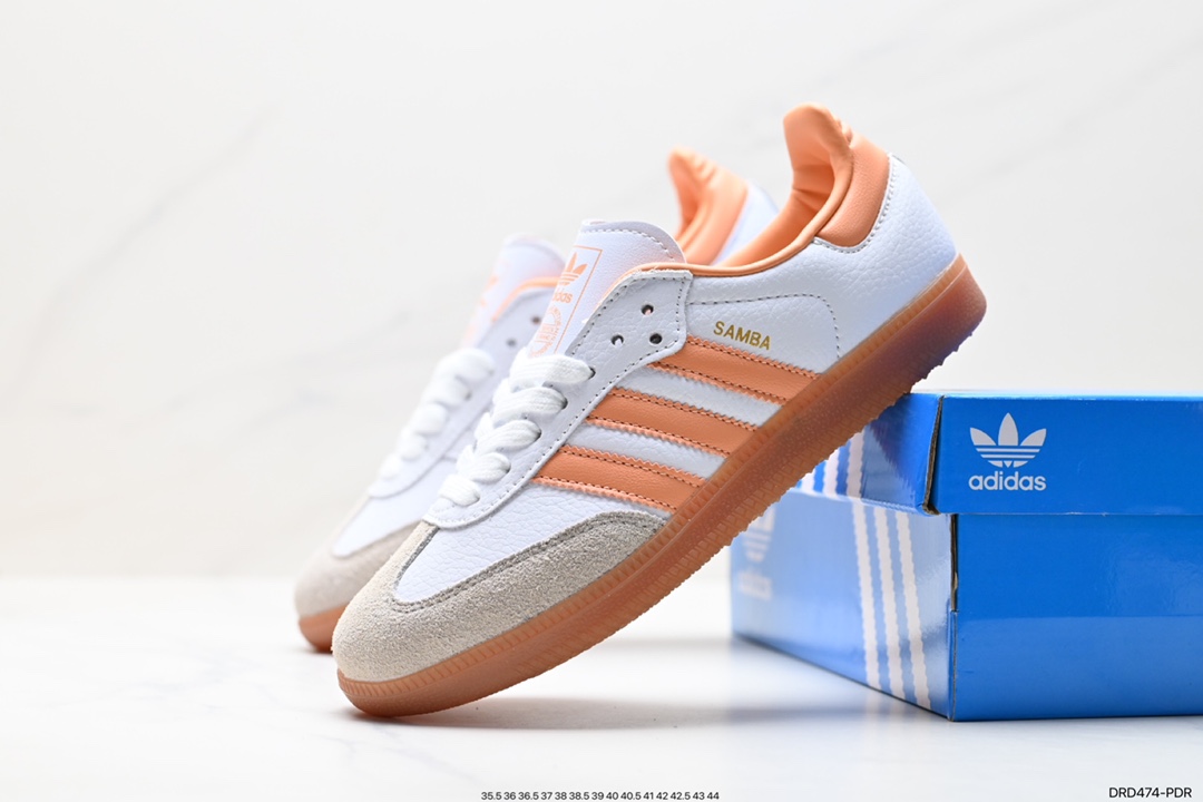 Adidas Originals Samba Vegan OG ”SPD” Samba Dance Shoes ”Silver Mist Princess Lace Caramel Sole” IG1024